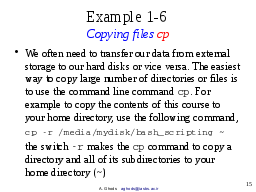 Example 1-6: Copying files cp