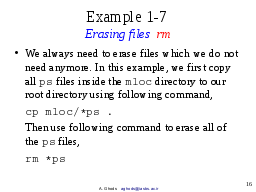Example 1-7: Erasing files rm