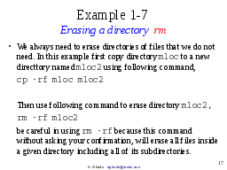 Example 1-7: Erasing a directory rm