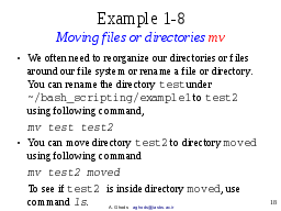 Example 1-8: Moving files or directories mv