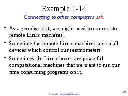 Example 1-14: Connecting to other computers ssh