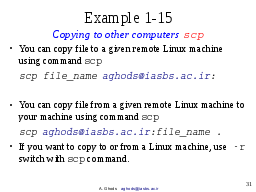 Example 1-15: Copying to other computers scp