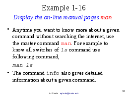 Example 1-16 Display the on-line manual pages man