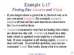 Example 1-17: Finding files locate and find