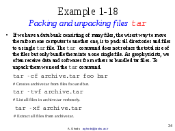 Example 1-18: Packing and unpacking files tar