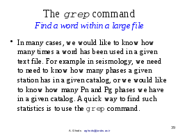 The grep command: Find a word within a large file