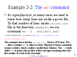Example 2-2: The wc command