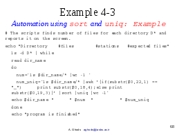 Example 4-3 :Automation using sort and uniq: Example