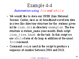Example 4-4: Automation using for and while