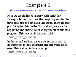 Example 4-5: Automation using external bash variables